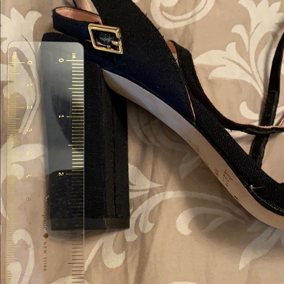 Kate Spade Black Flowered Block Heels Sz 7M - Picture 3 of 4